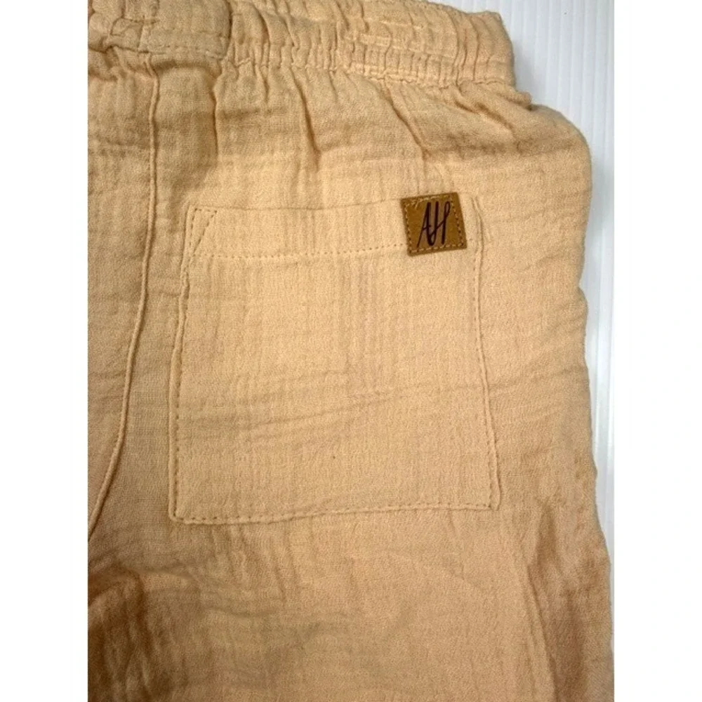American Hawk Boys 2 Piece Set 12M Apricot Gauze Cotton Shirt Shorts Outfit‎